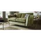 Idolic 3 + 2 Olive Fabric Sofa Set With Dark Wooden Legs