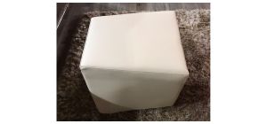 Cream Leather Footstool Ex-Display 50590