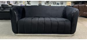 Fendi Black Regular Plush Velvet Sofa With Chrome Trim Damaged And A Few Scuffs - Ex-Display Showroom Model 50637