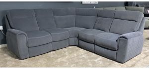 Omnibus New Trend Grey Aqua Clean 2C2 Static Corner Sofa With Contrast Stitching - Ex-Display Showroom Model 51016