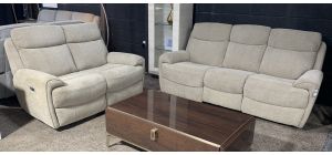 Sophia 3 + 2 Beige Fabric Electric Recliners With Usb Ports And Usbc - Ex-Display Showroom Model 51019