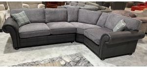 Darwin Rhf Grey Fabric Sofa With Wooden Legs Ex-Display Showroom Model 51057