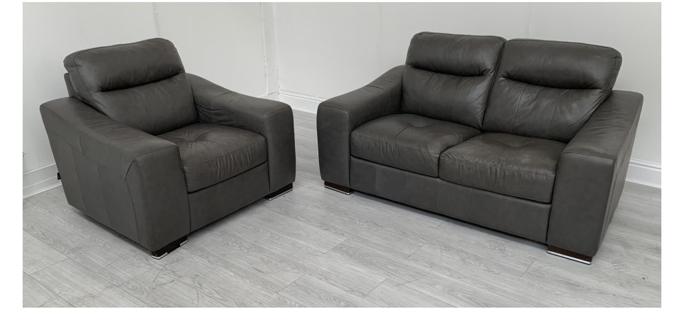 Scs grey store leather recliner sofas