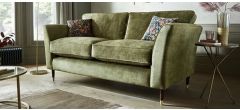 Idolic 3 + 2 Olive Fabric Sofa Set With Dark Wooden Legs